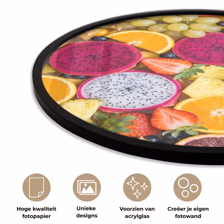 Ronde fotolijst - Fruit - Assortiment - Kleurrijk - Gezondheid — 2