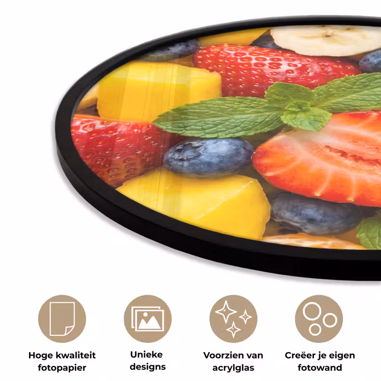 Ronde fotolijst - Fruit - Plakjes - Eten - Kleurrijk — 2