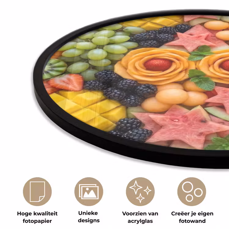 Ronde fotolijst - Fruit - Variatie - Kleurrijk - Vers - Eten — 2