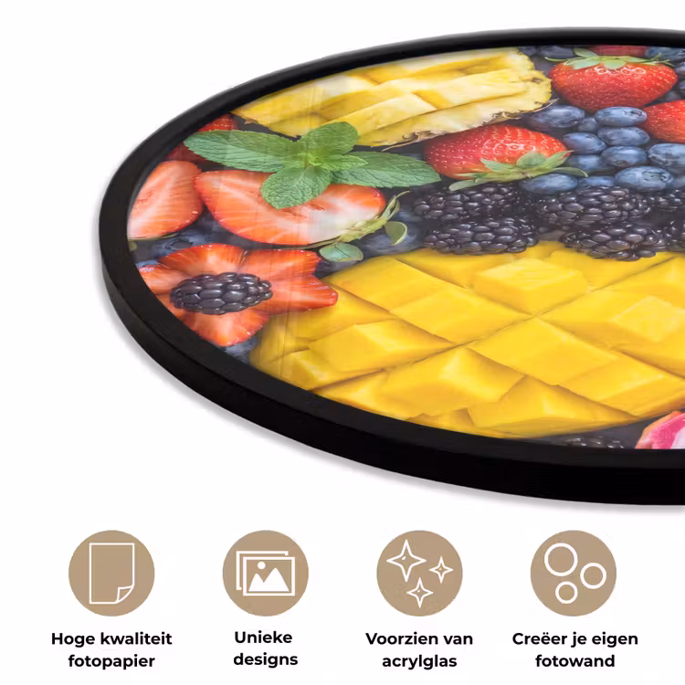 Ronde fotolijst - Fruit - Vers - Kleurrijk - Eten — 2