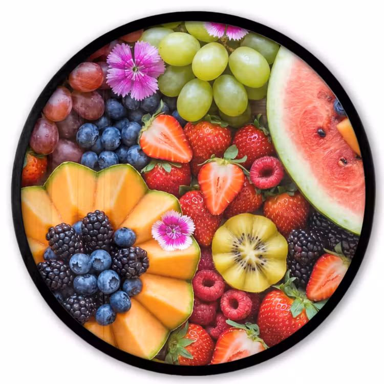 Ronde fotolijst - Fruit - Vers - Variatie - Eten - Kleurrijk — 1
