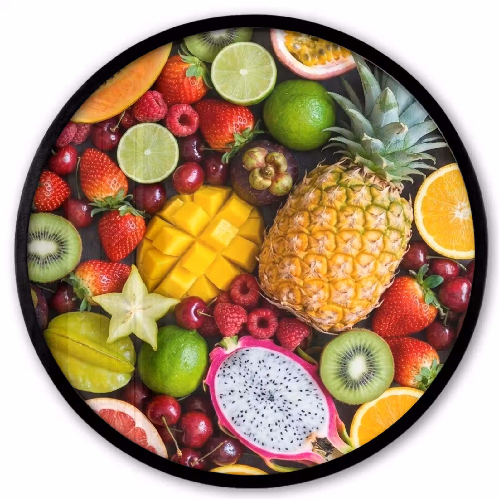 Ronde fotolijst - Fruit - Assortiment - Vers - Gezond - Kleurrijk — 1