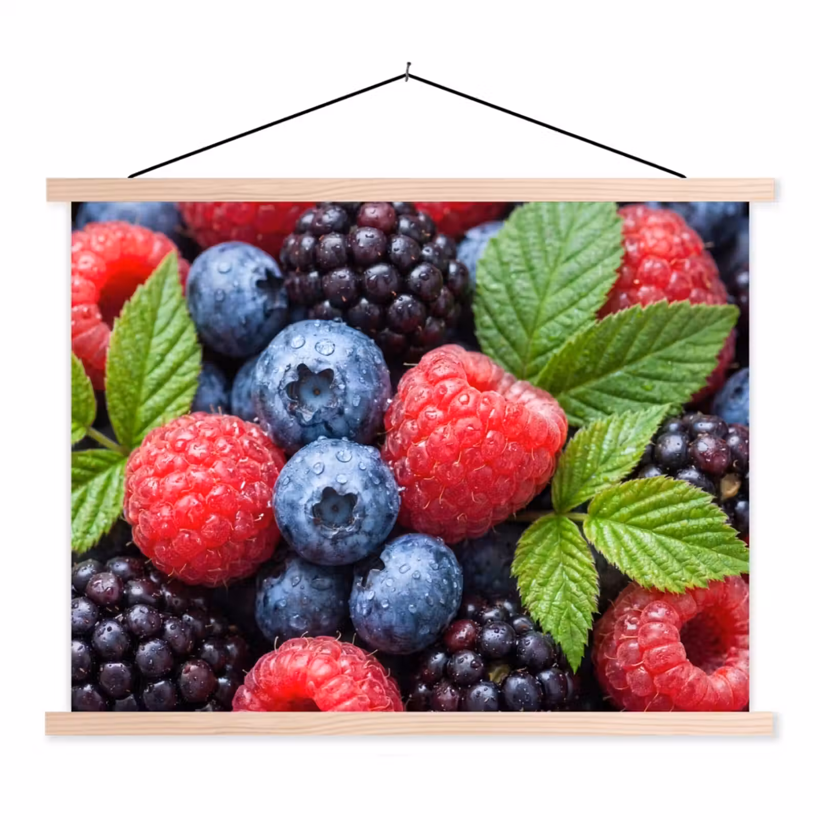 Schoolplaat - Bessen - Vers - Waterdruppels - Kleurrijk - Eten — 1