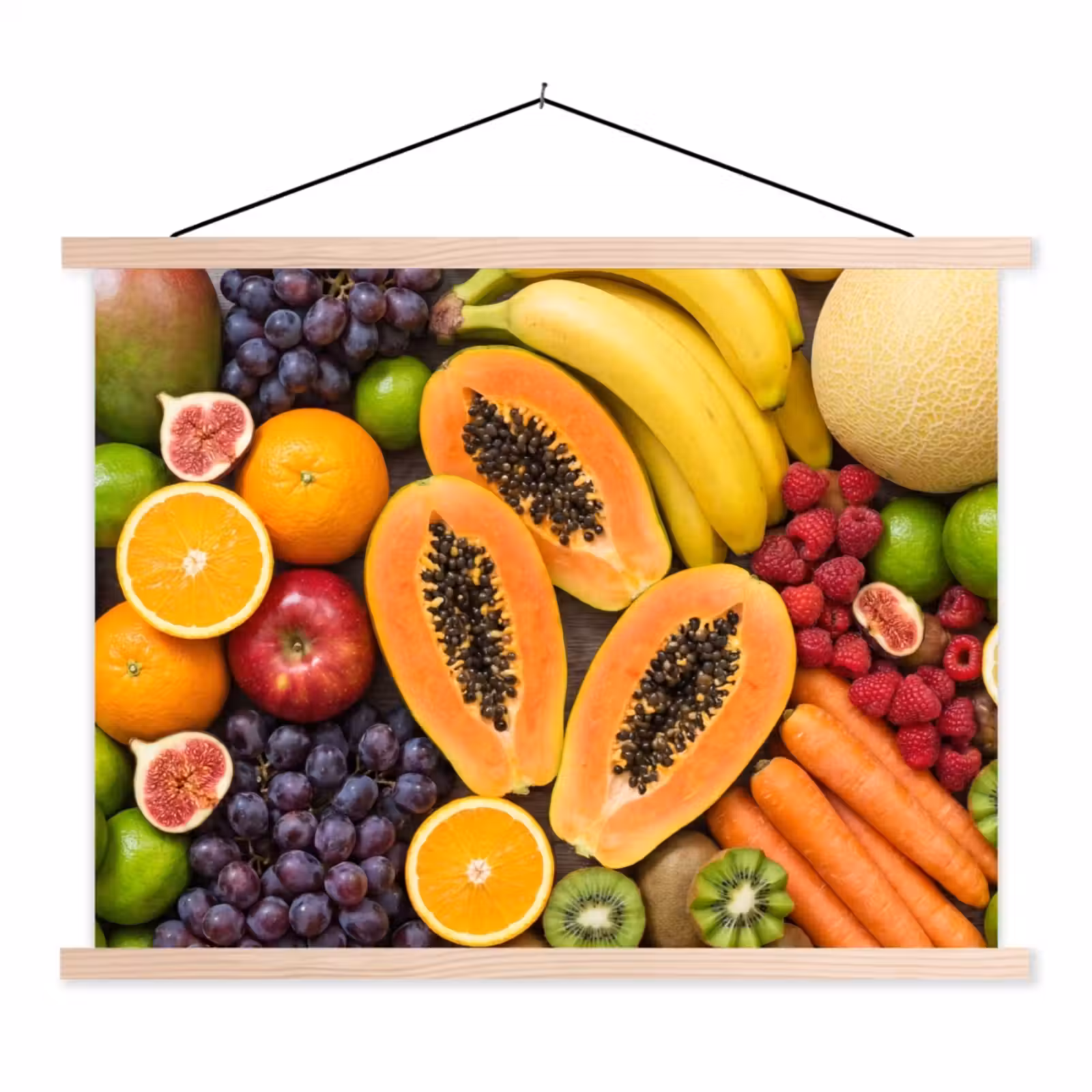 Schoolplaat - Eten - Fruit - Groenten - Vers - Kleurrijk — 1