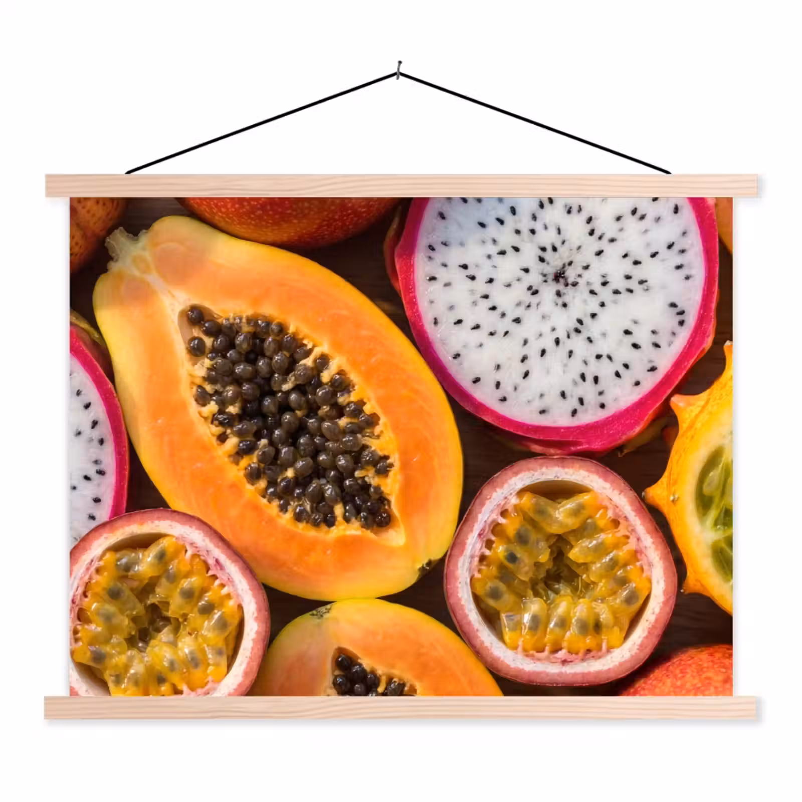 Schoolplaat - Fruit - Geopend - Tropisch - Eten - Kleurrijk — 1