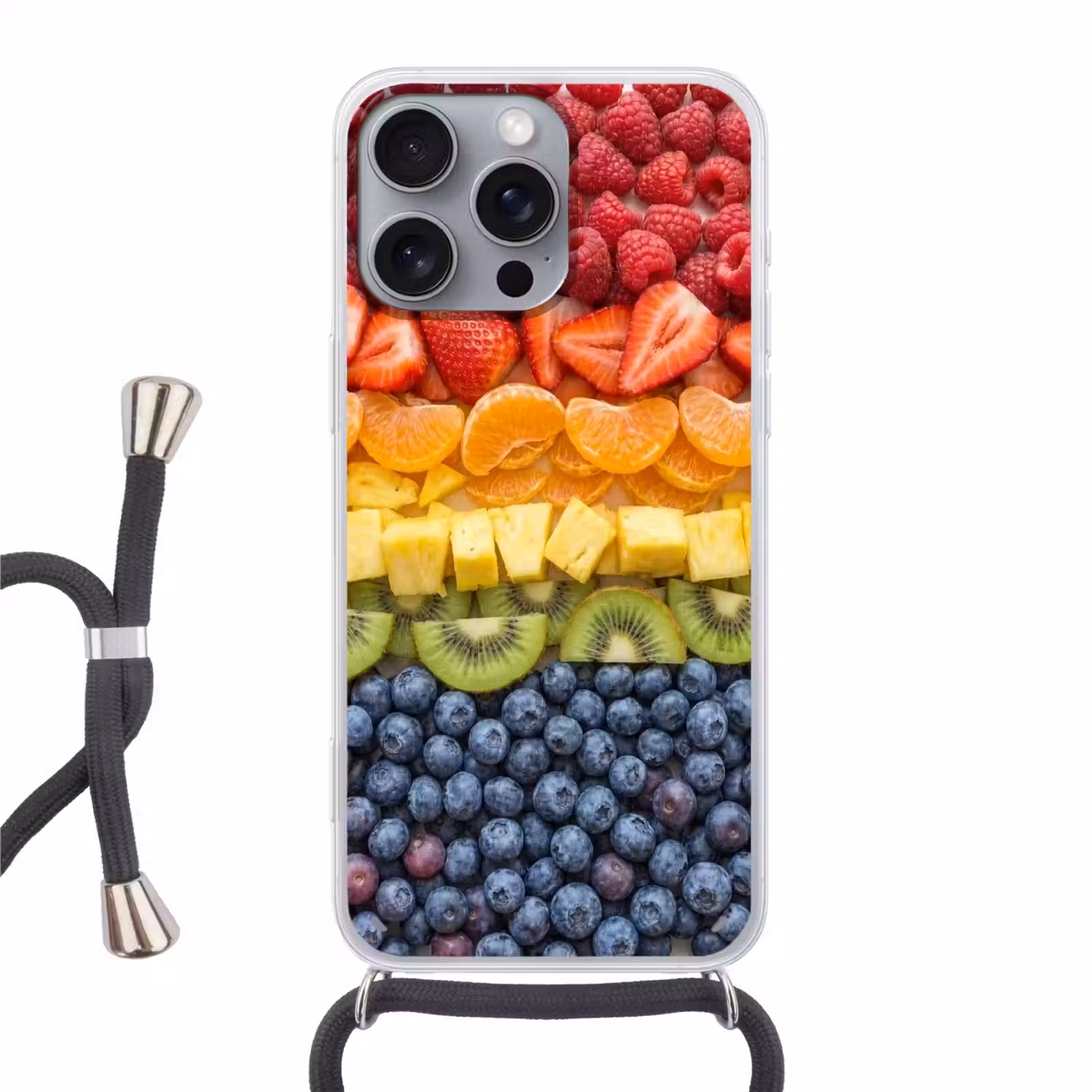 Telefoonhoesje met koord - Fruit - Regenboog - Gezond - Kleurrijk — 1