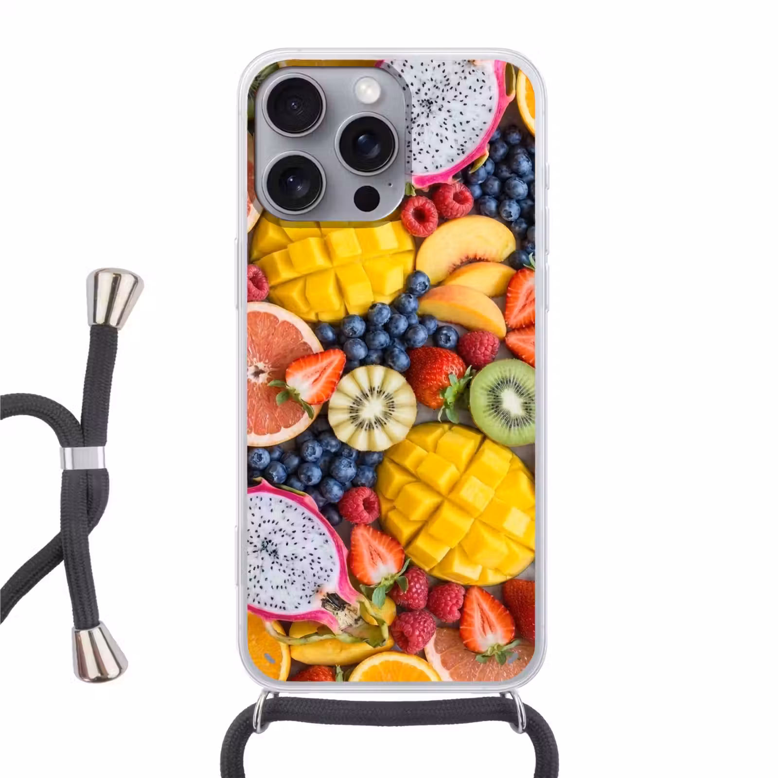Telefoonhoesje met koord - Fruit - Versneden - Kleurrijk - Eten - Gezond — 1