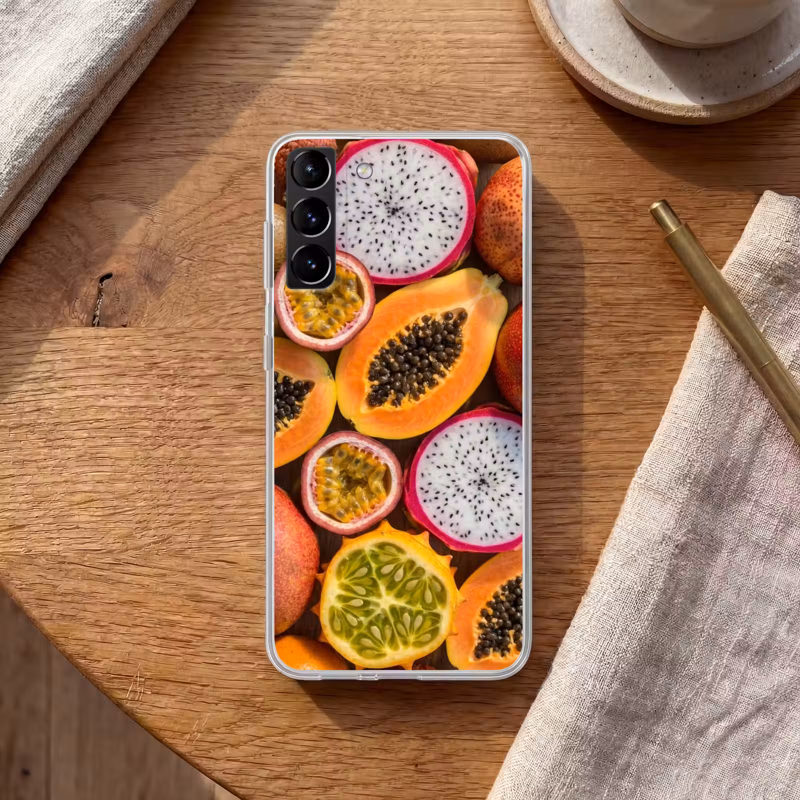 Telefoonhoesje Softcase - Fruit - Geopend - Tropisch - Eten - Kleurrijk — 1