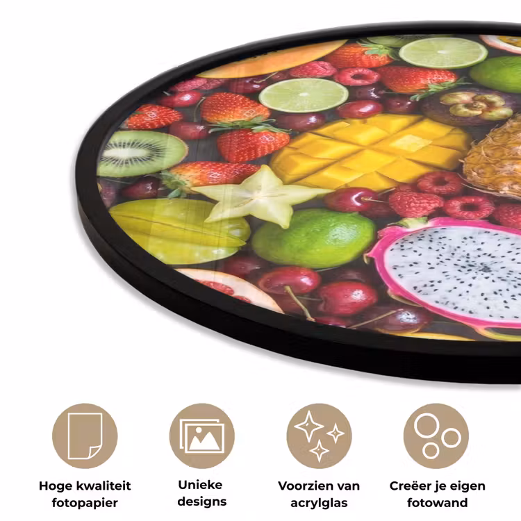 Ronde fotolijst - Fruit - Assortiment - Vers - Gezond - Kleurrijk — 2