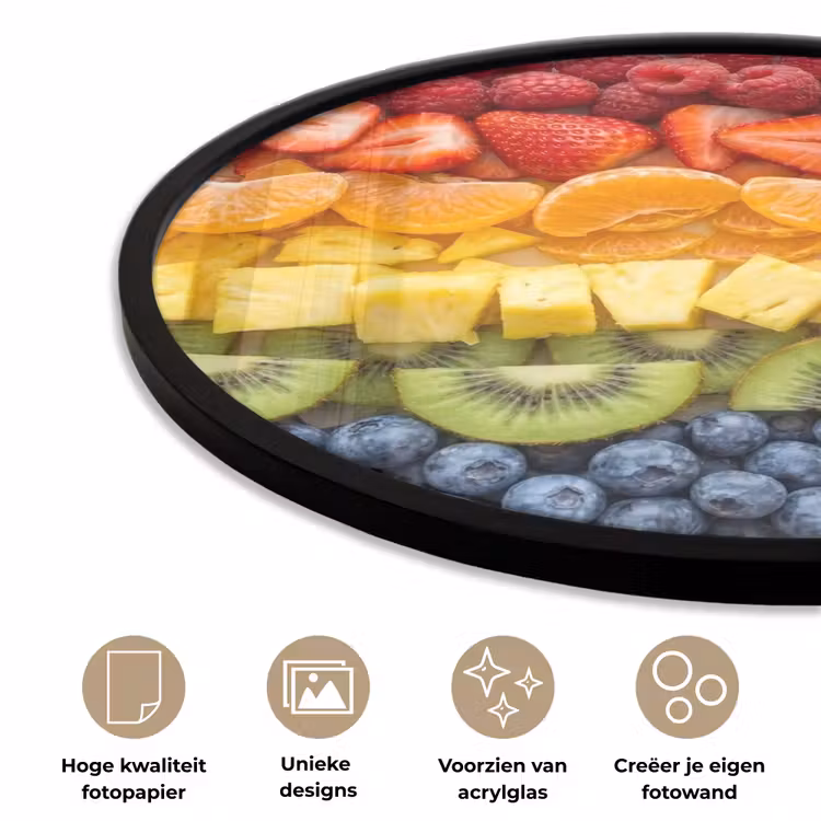 Ronde fotolijst - Fruit - Regenboog - Gezond - Kleurrijk — 2
