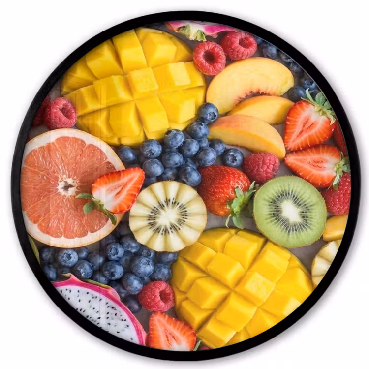Ronde fotolijst - Fruit - Versneden - Kleurrijk - Eten - Gezond — 1