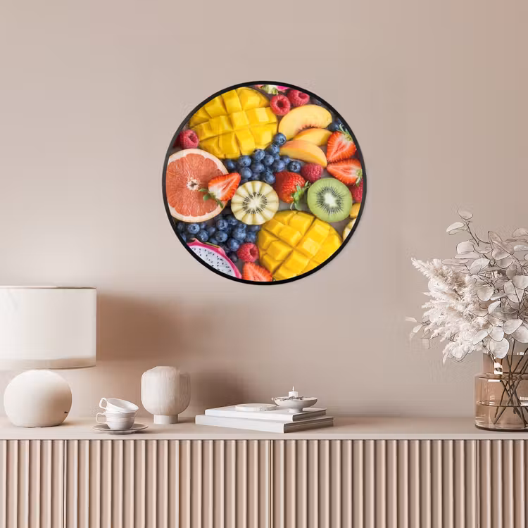 Ronde fotolijst - Fruit - Versneden - Kleurrijk - Eten - Gezond — 5
