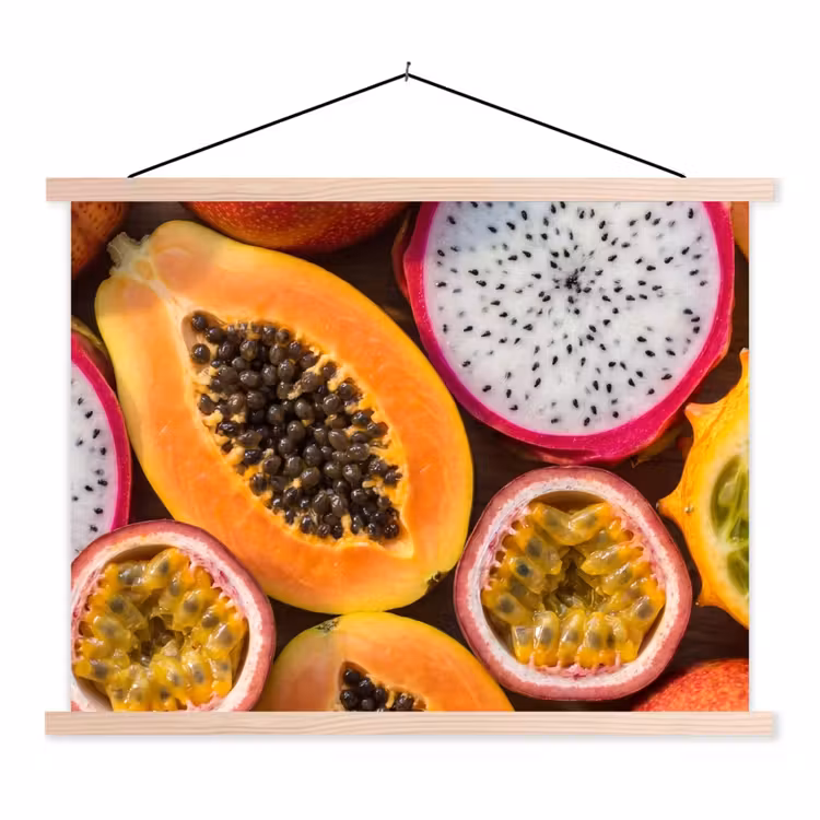 Schoolplaat - Fruit - Geopend - Tropisch - Eten - Kleurrijk — 1
