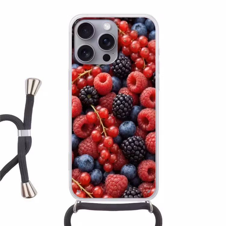 Telefoonhoesje met koord - Bessen - Mix - Vers - Eten - Kleurrijk — 1