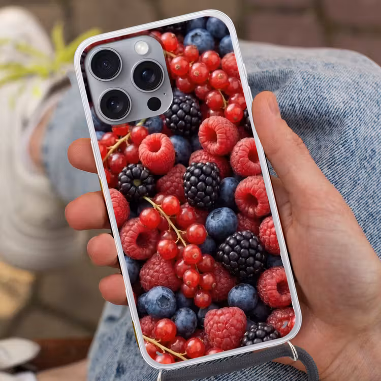 Telefoonhoesje met koord - Bessen - Mix - Vers - Eten - Kleurrijk — 2