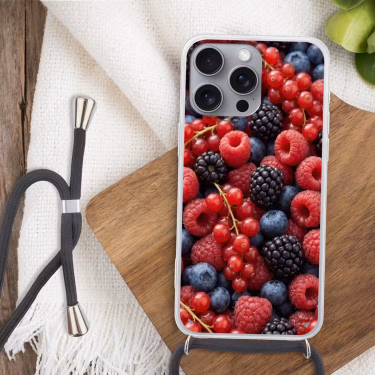 Telefoonhoesje met koord - Bessen - Mix - Vers - Eten - Kleurrijk — 3