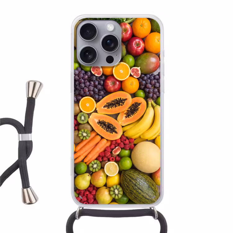 Telefoonhoesje met koord - Eten - Fruit - Groenten - Vers - Kleurrijk — 1