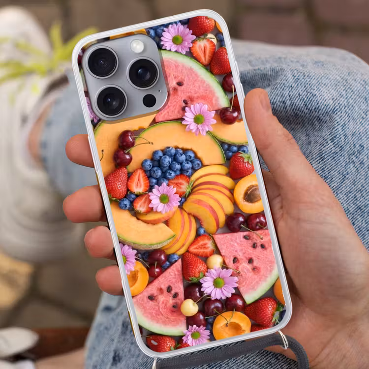 Telefoonhoesje met koord - Eten - Fruit - Zomer - Kleurrijk — 2