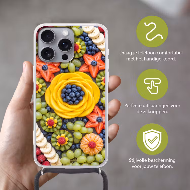 Telefoonhoesje met koord - Fruit - Arrangement - Gezond - Kleurrijk - Eten — 4