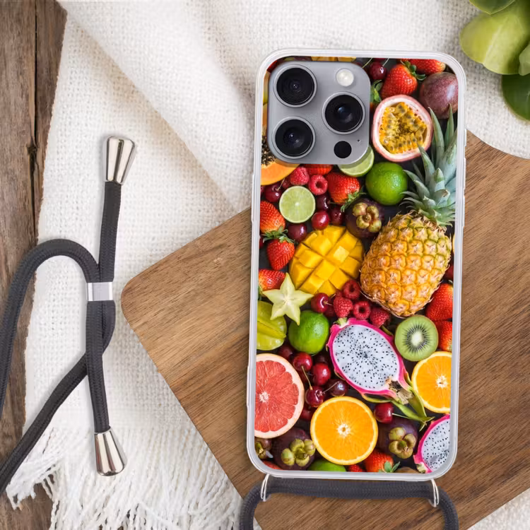 Telefoonhoesje met koord - Fruit - Assortiment - Vers - Gezond - Kleurrijk — 3