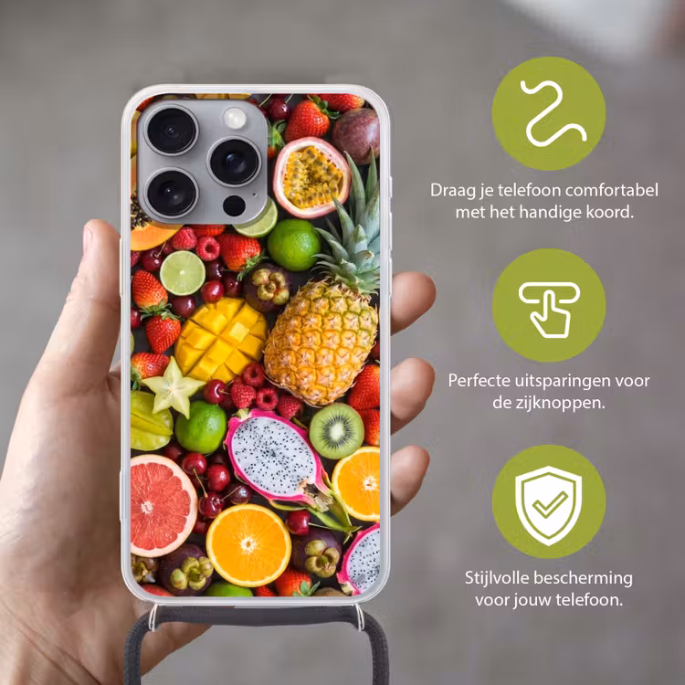 Telefoonhoesje met koord - Fruit - Assortiment - Vers - Gezond - Kleurrijk — 4