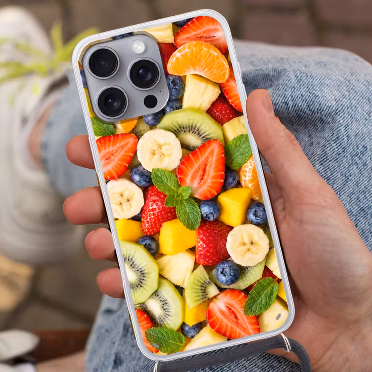 Telefoonhoesje met koord - Fruit - Plakjes - Eten - Kleurrijk — 2