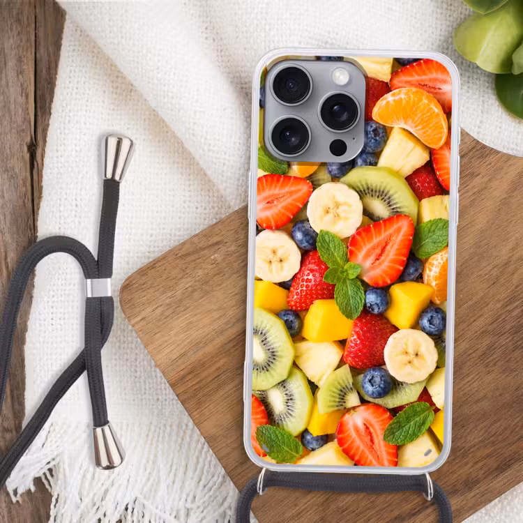 Telefoonhoesje met koord - Fruit - Plakjes - Eten - Kleurrijk — 3