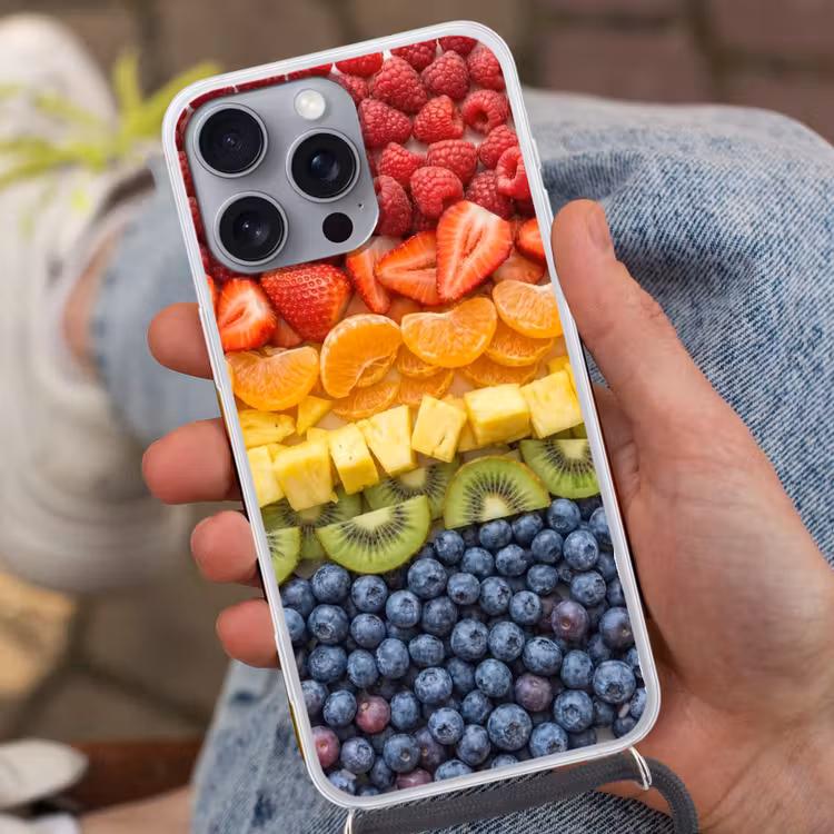 Telefoonhoesje met koord - Fruit - Regenboog - Gezond - Kleurrijk — 2