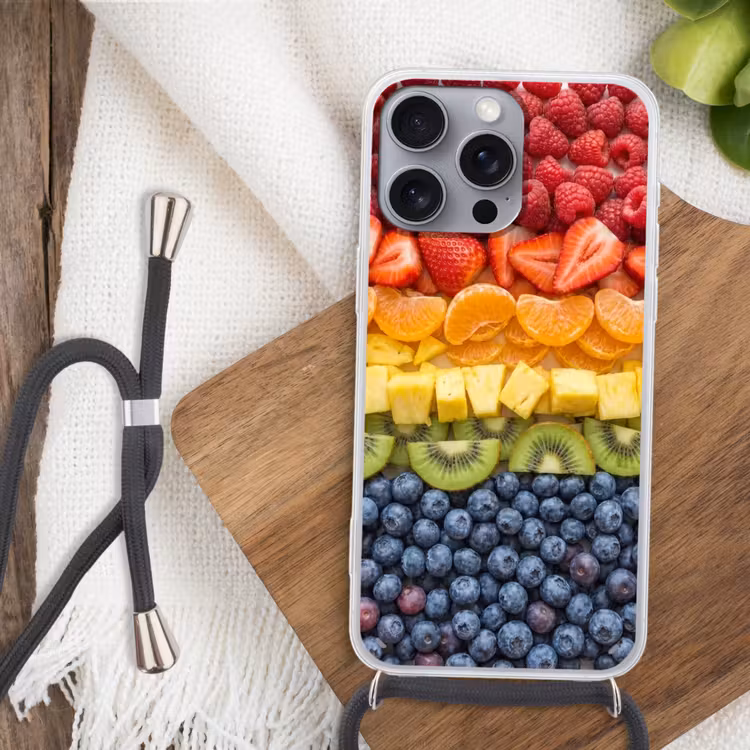Telefoonhoesje met koord - Fruit - Regenboog - Gezond - Kleurrijk — 3