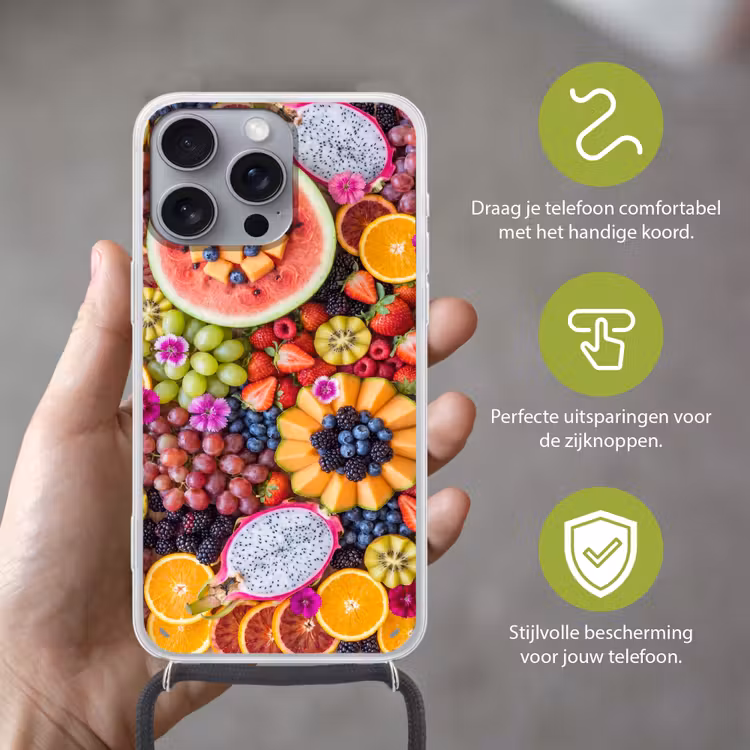 Telefoonhoesje met koord - Fruit - Vers - Variatie - Eten - Kleurrijk — 4