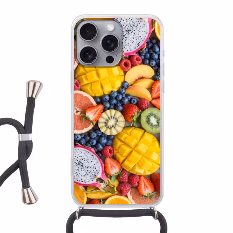 Telefoonhoesje met koord - Fruit - Versneden - Kleurrijk - Eten - Gezond — 1