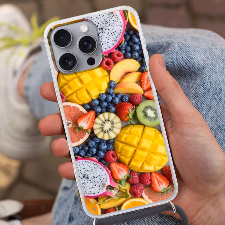 Telefoonhoesje met koord - Fruit - Versneden - Kleurrijk - Eten - Gezond — 2