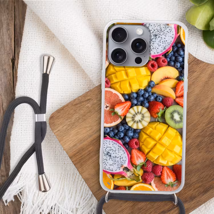 Telefoonhoesje met koord - Fruit - Versneden - Kleurrijk - Eten - Gezond — 3