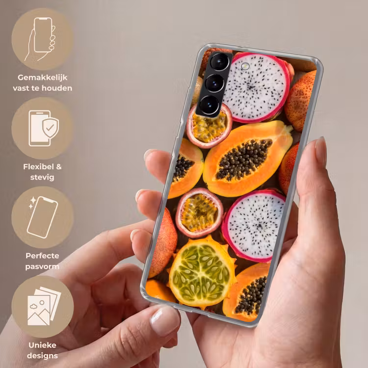 Telefoonhoesje Softcase - Fruit - Geopend - Tropisch - Eten - Kleurrijk — 3