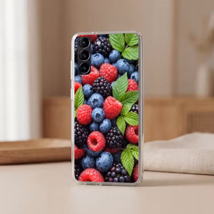 Telefoonhoesje Softcase - Bessen - Vers - Waterdruppels - Kleurrijk - Eten — 2