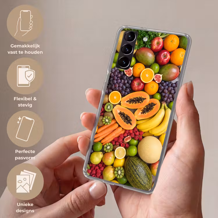 Telefoonhoesje Softcase - Eten - Fruit - Groenten - Vers - Kleurrijk — 3