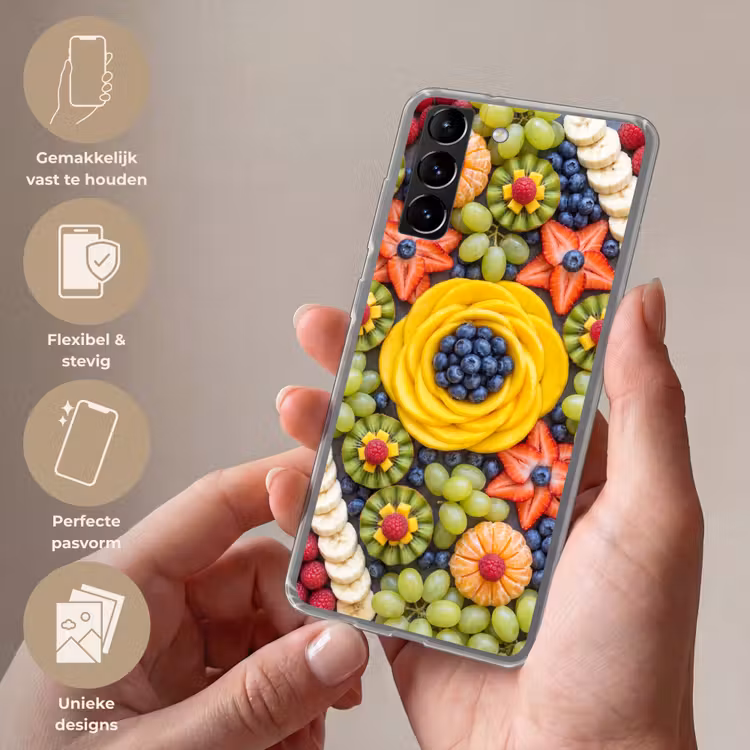 Telefoonhoesje Softcase - Fruit - Arrangement - Gezond - Kleurrijk - Eten — 3