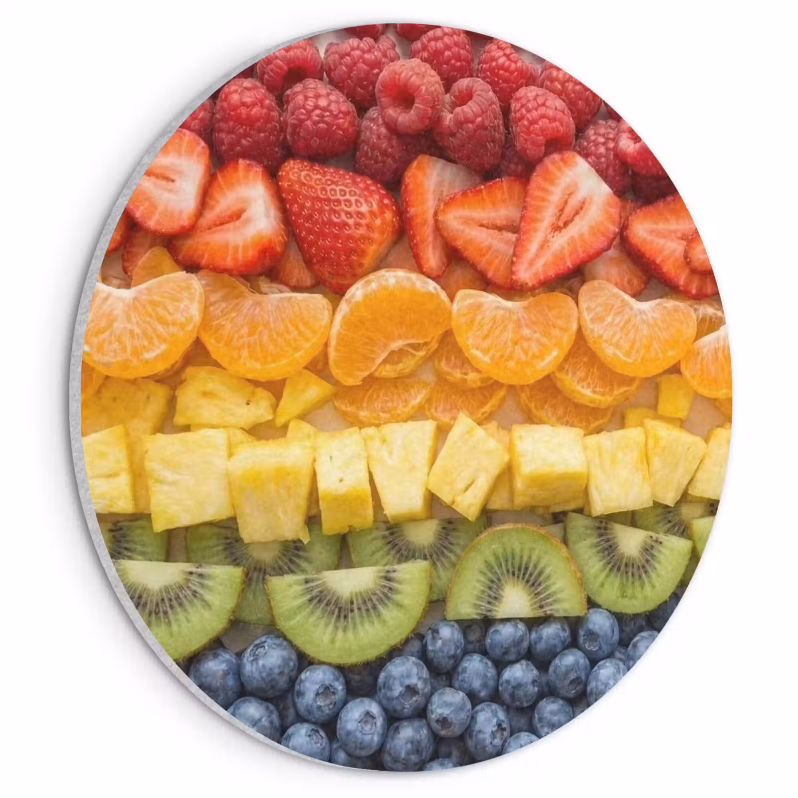 Akoestisch schilderij rond - Fruit - Regenboog - Gezond - Kleurrijk — 1