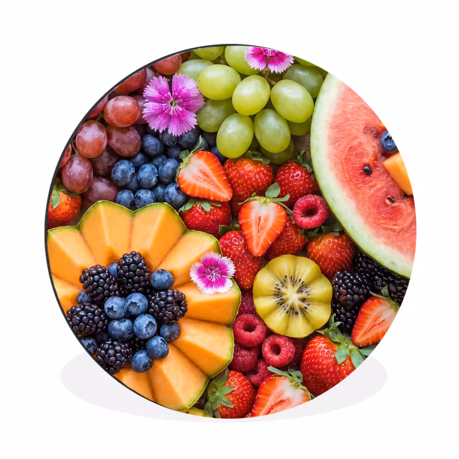 Wandcirkel - Aluminium - Fruit - Vers - Variatie - Eten - Kleurrijk — 1