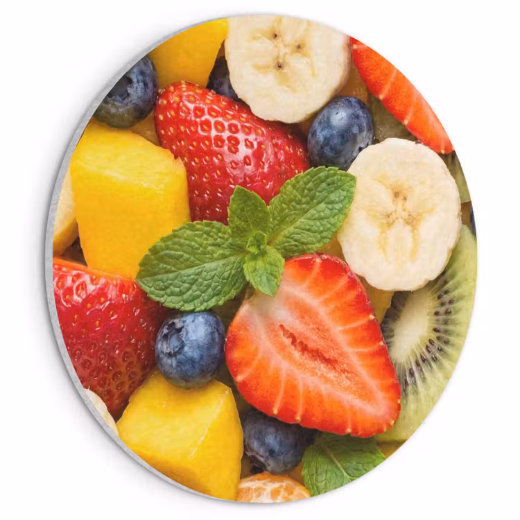 Akoestisch schilderij rond - Fruit - Plakjes - Eten - Kleurrijk — 1