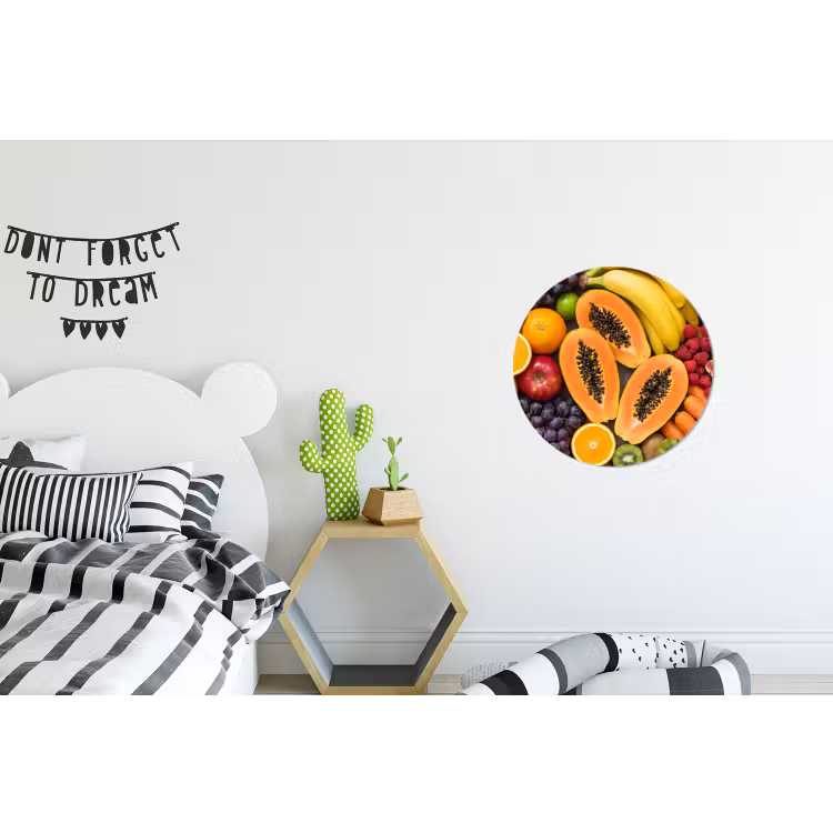 Wandcirkel - Aluminium - Eten - Fruit - Groenten - Vers - Kleurrijk — 5