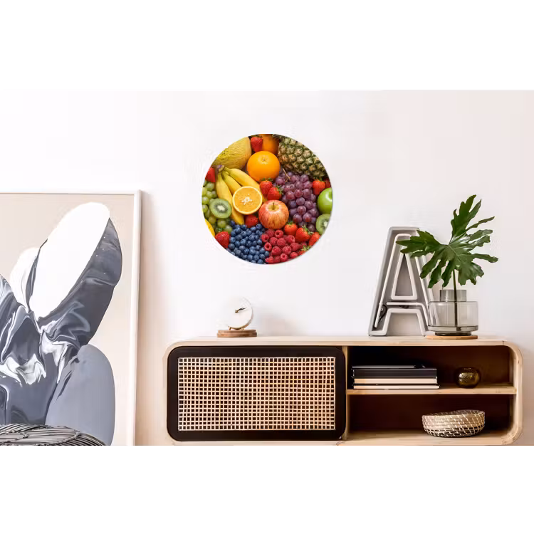 Wandcirkel - Aluminium - Eten - Fruit - Vers - Kleurrijk - Voeding — 3