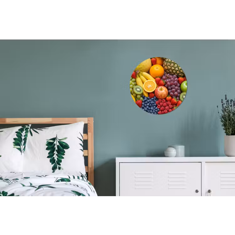 Wandcirkel - Aluminium - Eten - Fruit - Vers - Kleurrijk - Voeding — 4