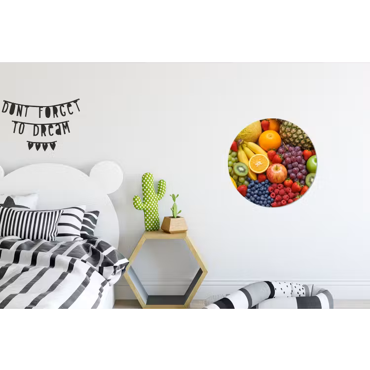 Wandcirkel - Aluminium - Eten - Fruit - Vers - Kleurrijk - Voeding — 5