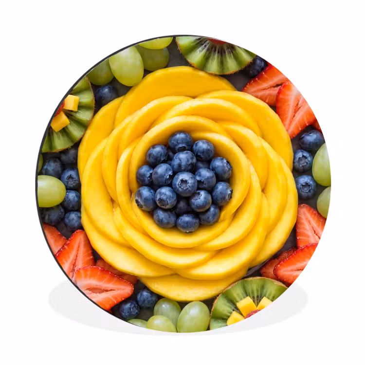 Wandcirkel - Aluminium - Fruit - Arrangement - Gezond - Kleurrijk - Eten — 1