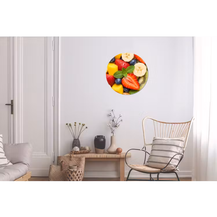 Wandcirkel - Aluminium - Fruit - Plakjes - Eten - Kleurrijk — 2