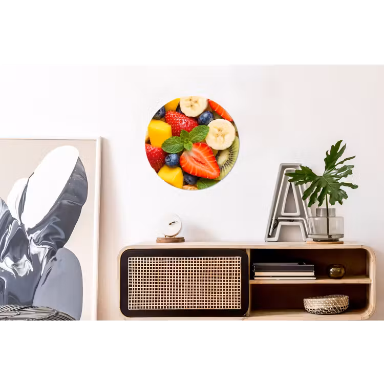 Wandcirkel - Aluminium - Fruit - Plakjes - Eten - Kleurrijk — 3