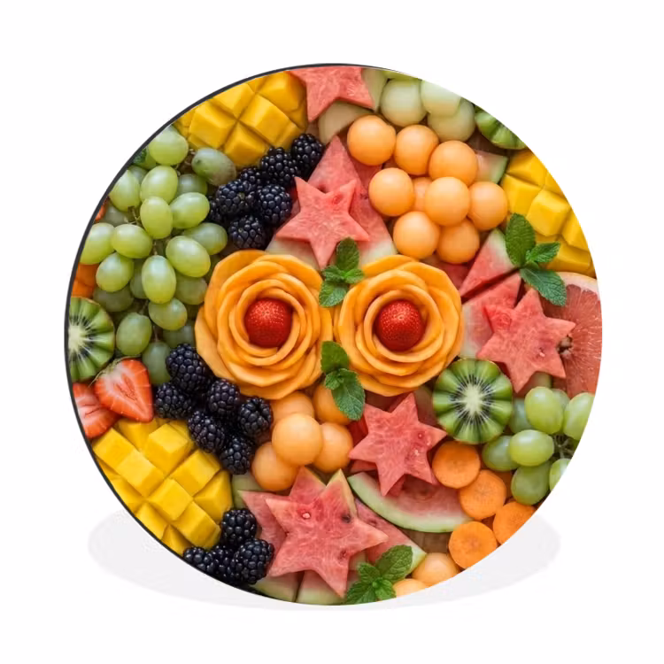 Wandcirkel - Aluminium - Fruit - Variatie - Kleurrijk - Vers - Eten — 1
