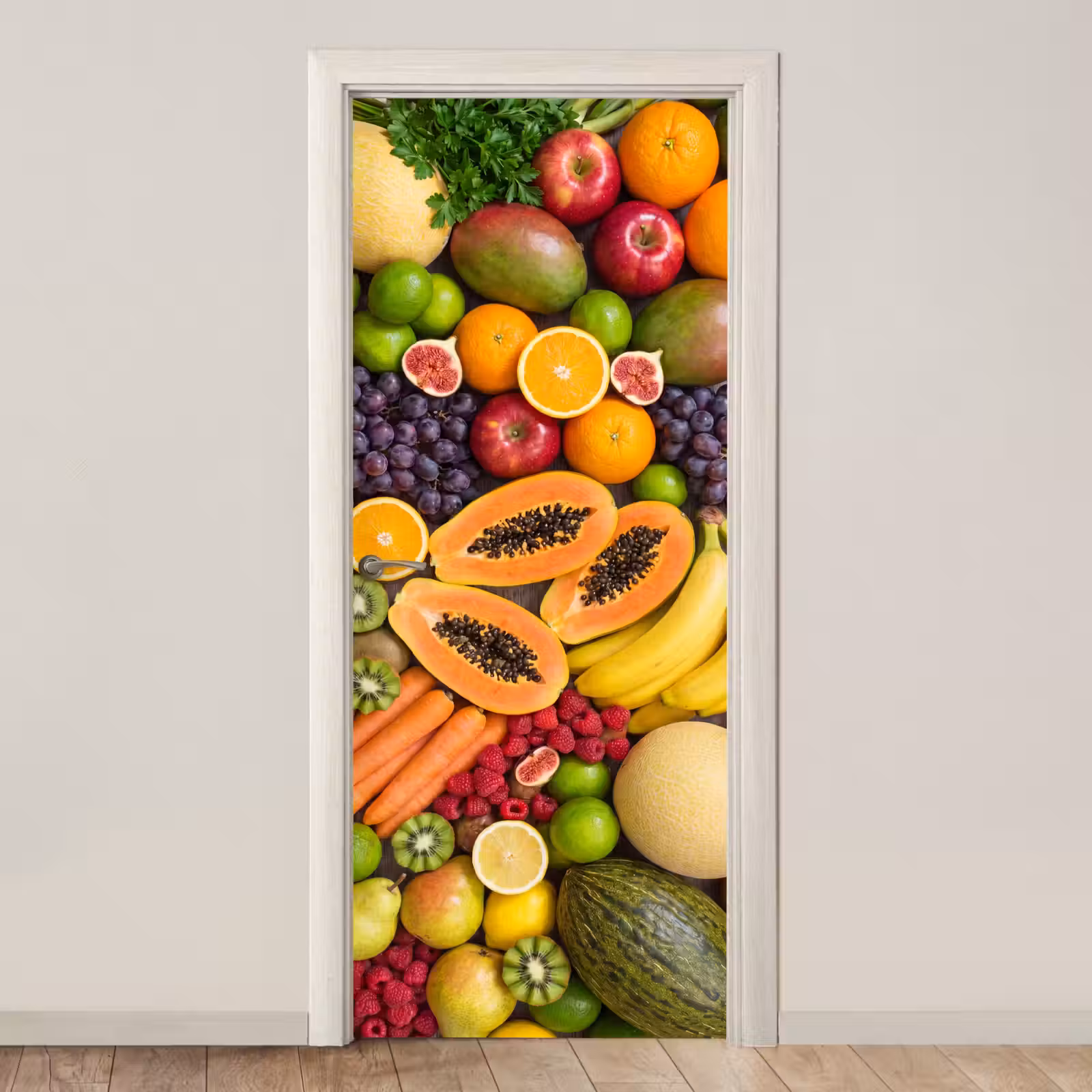 Deursticker - Eten - Fruit - Groenten - Vers - Kleurrijk — 1