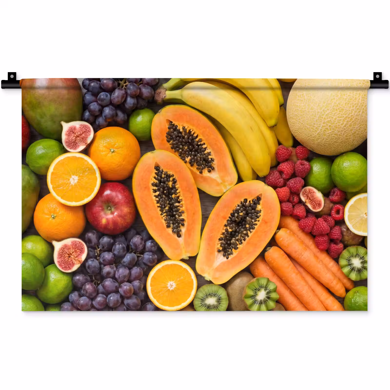 Wandkleed - Eten - Fruit - Groenten - Vers - Kleurrijk — 1